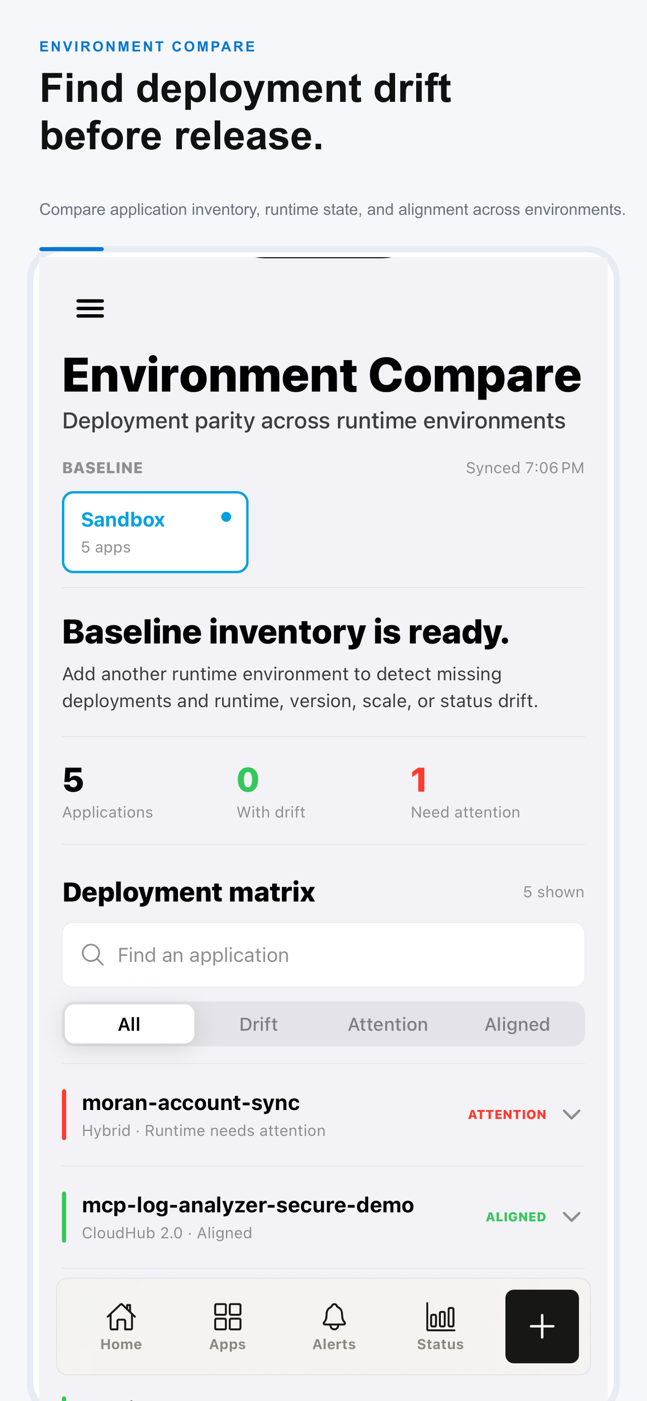 Environment Compare simulator screenshot